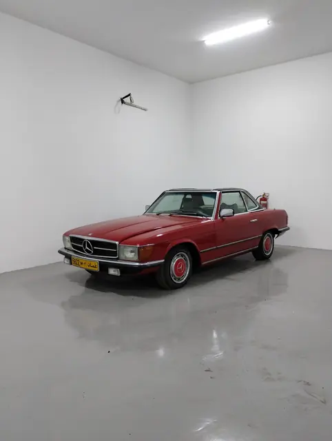 Classic Mercedes-Benz SL in the workshop